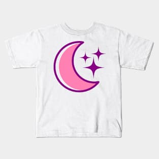 Pink Moon Sparkle Kids T-Shirt